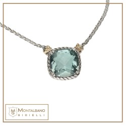 Collana Nodi intreccio pietra quadrata piccola